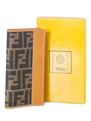 Fendi Brown Zucca Canvas and Leather Passport Holder Fendi