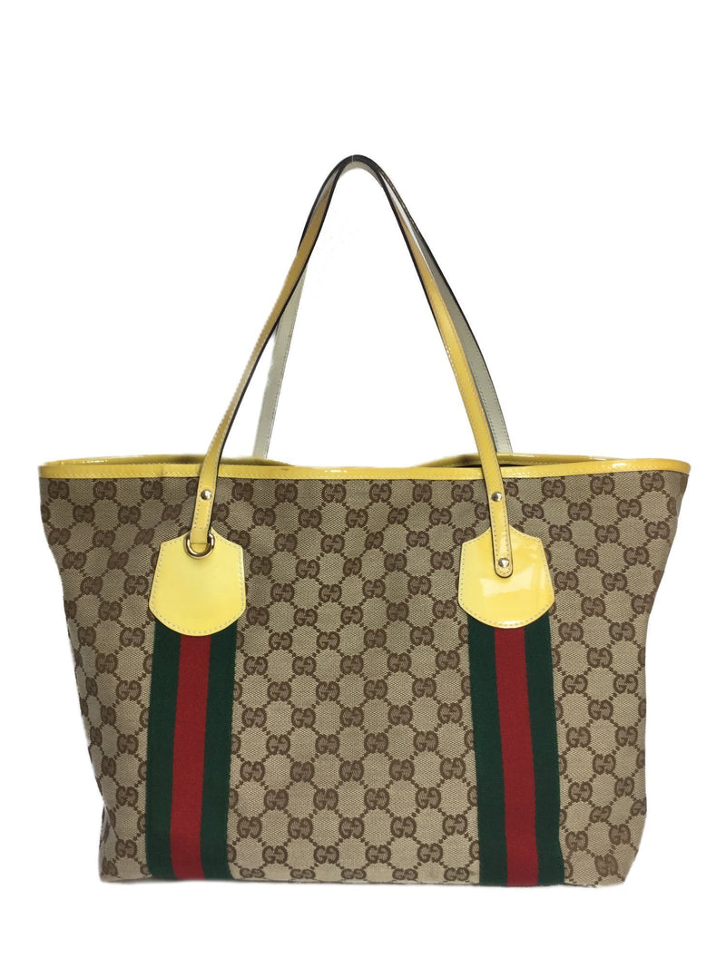 Gucci Gucci GG Monogram Canvas Web Stripe Tote Bag