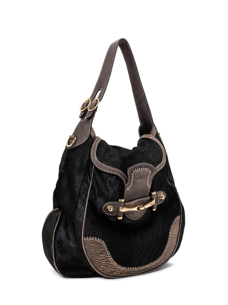 Gucci Dark Brown Guccissima Leather Medium Horsebit Pelham Shoulder Bag