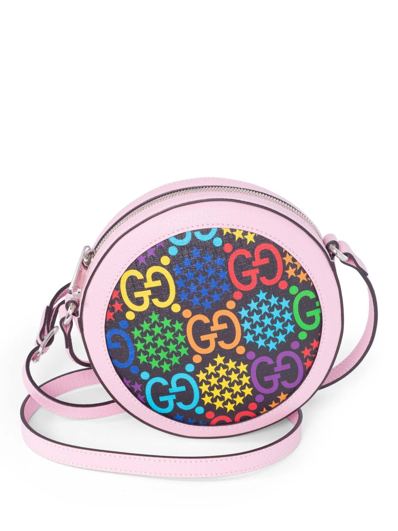Gucci GG Supreme Monogram Psychedelic Round Messenger Bag Pink