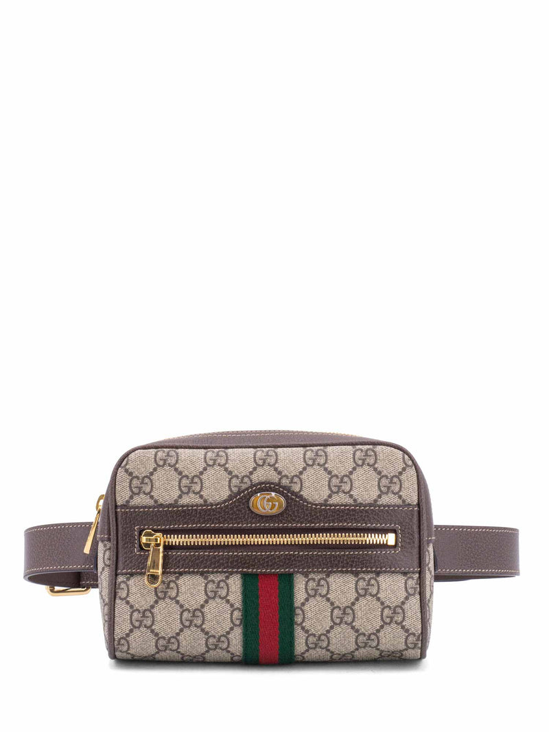Auth Gucci Black Waist Pouch Bag Signature GG Shoulder Belt Bum bag Vintage