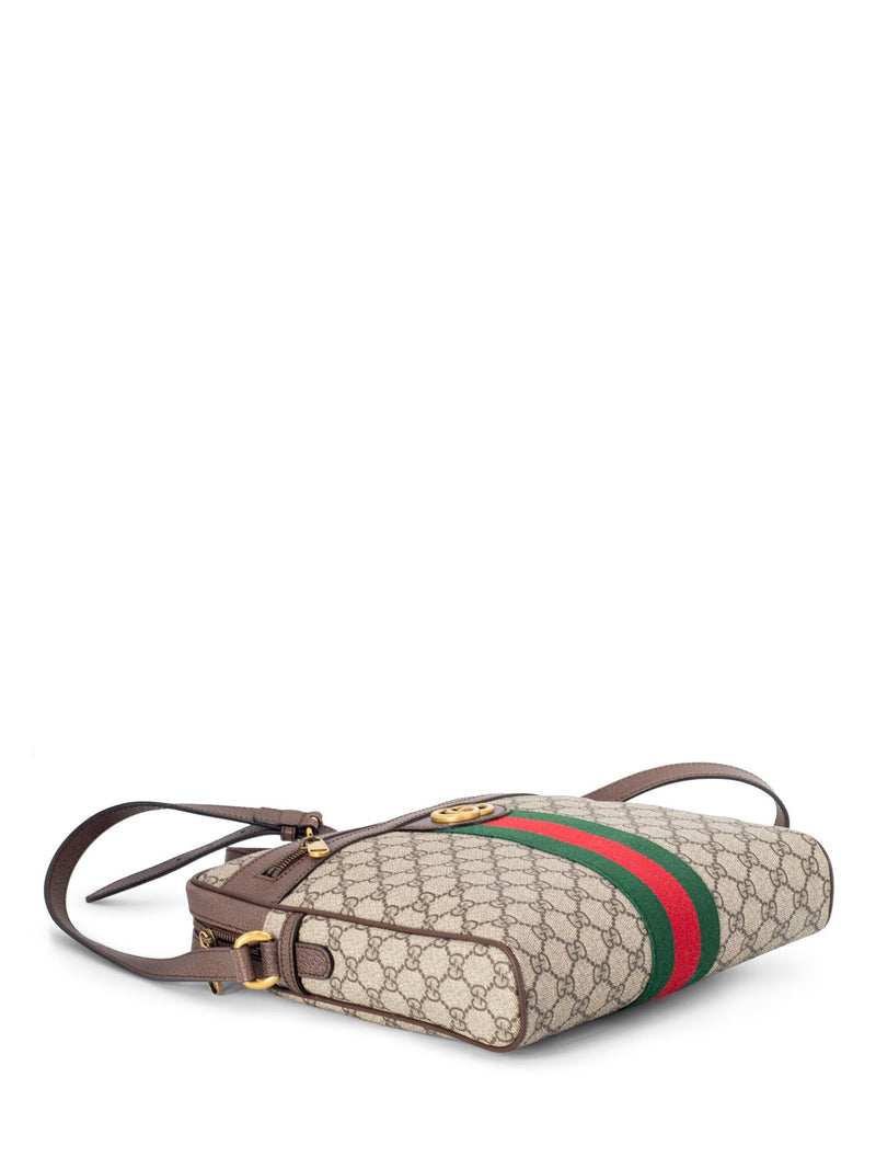 Gucci GG Supreme Monogram Web Small Ophidia Shoulder Bag Brown