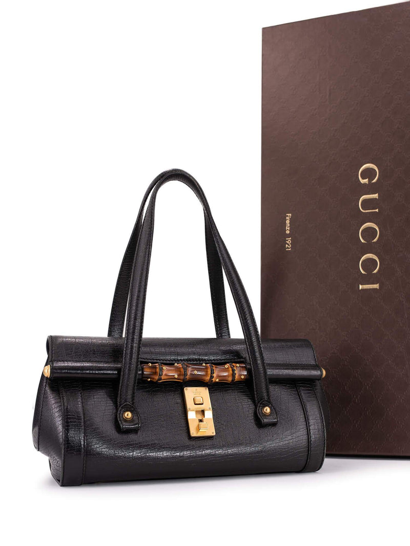 Gucci Bamboo Shopper Medium Boston Bag, Black