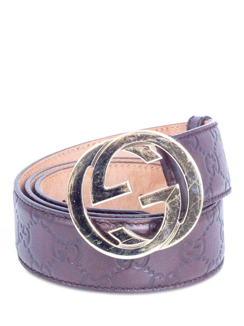 Factory Outlet - Gucci belt buckle GG gold leather