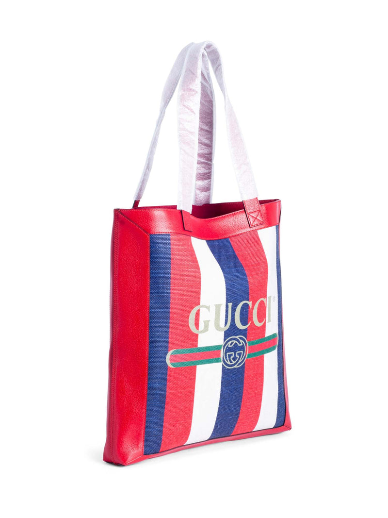 Gucci GG Canvas Messenger Bag Red Navy Blue