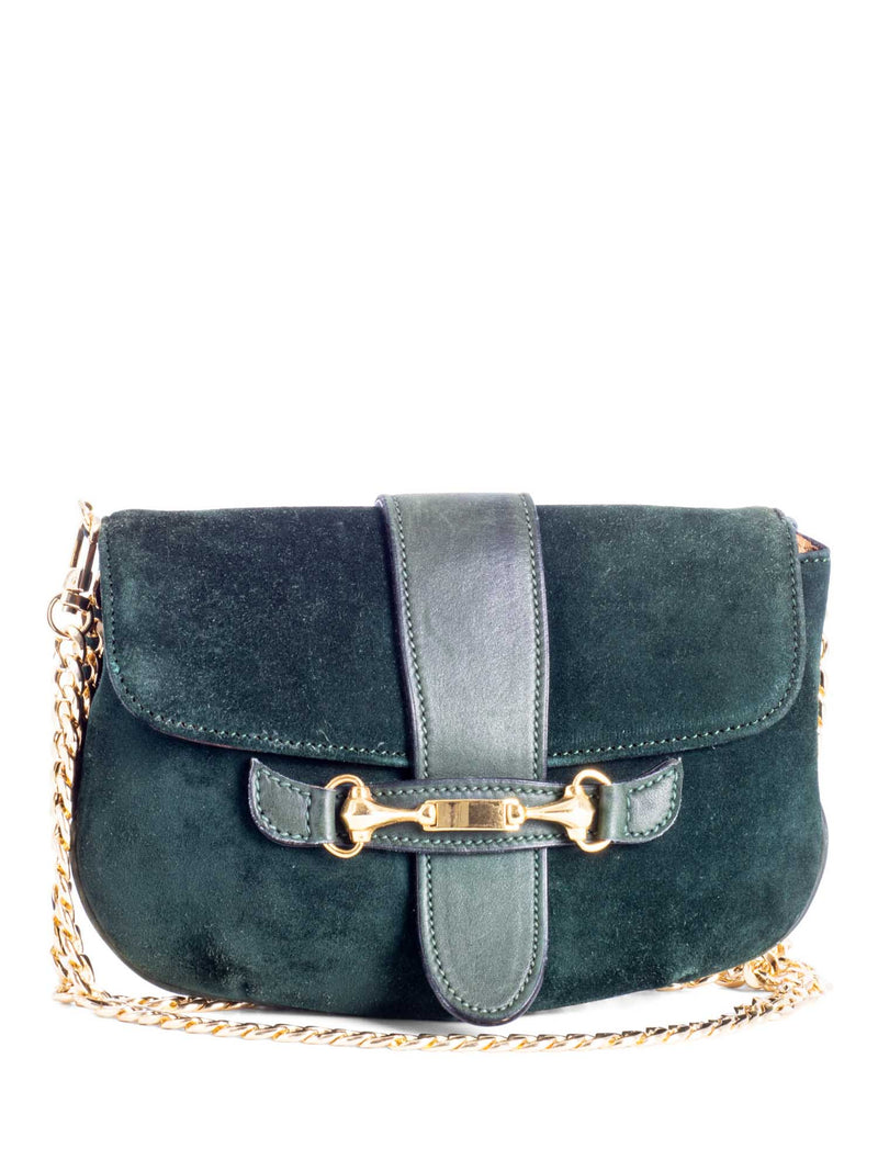 Gucci Horsebit Chain medium shoulder bag in green leather