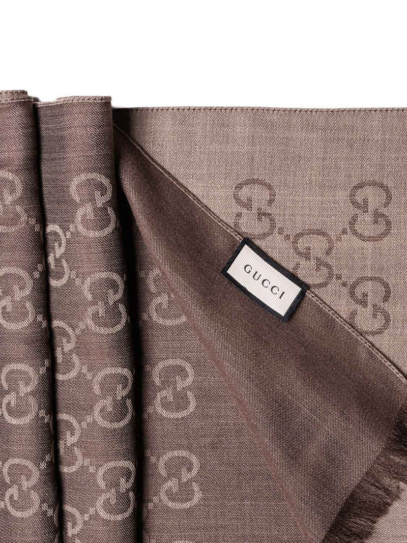 Louis Vuitton Brown Wool Scarf Monogram Supreme Logo