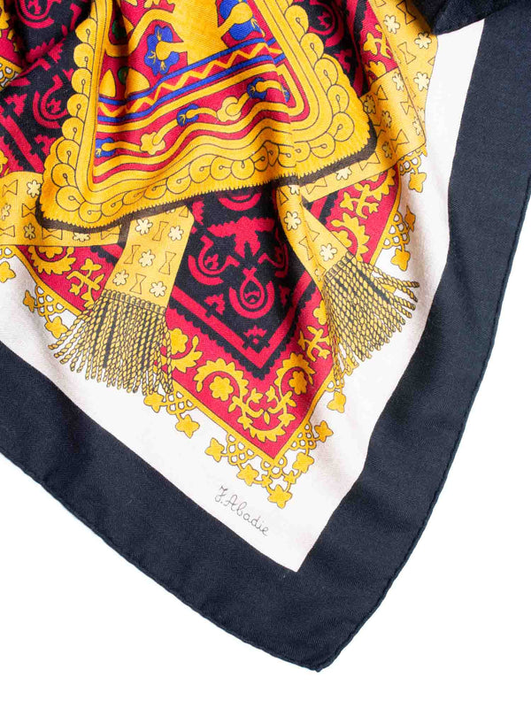 Hermes Cashmere Silk Brins D'Or Shawl 140 Black Gold