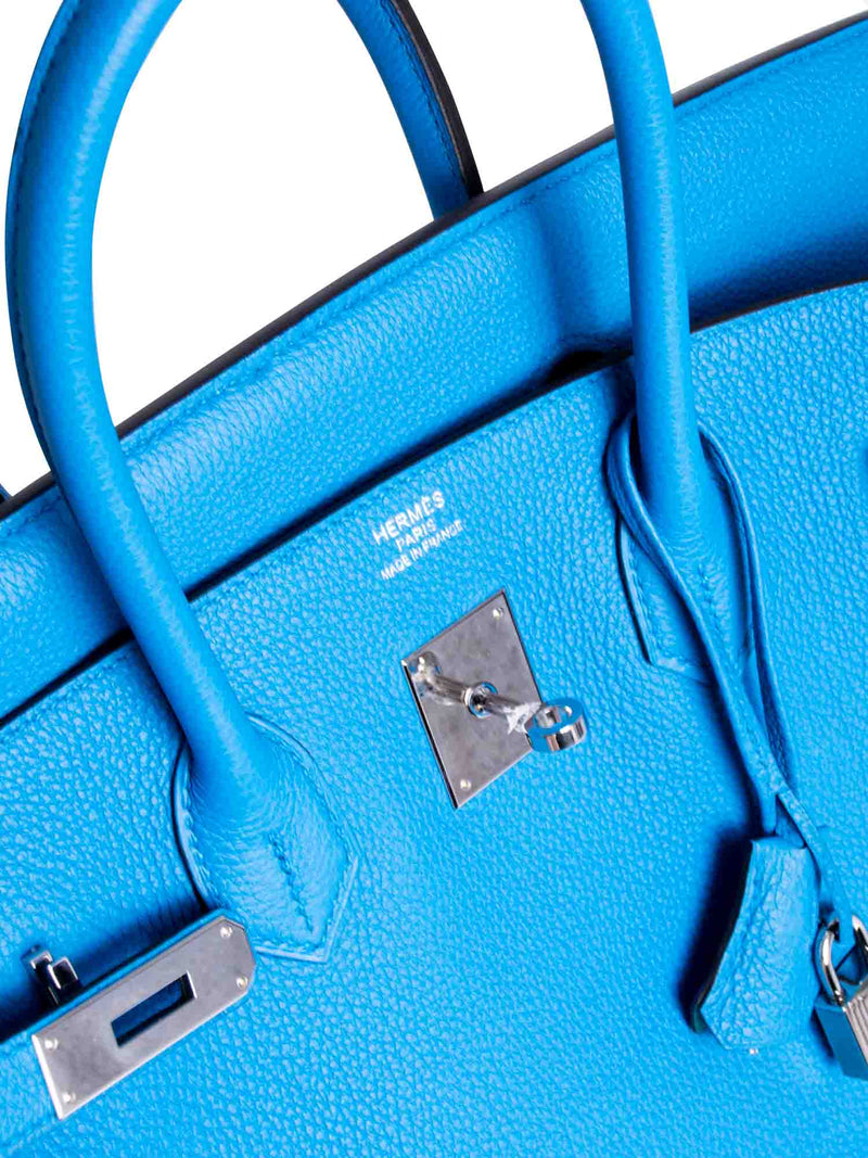 Hermès Blue Clemence Leather Birkin 35