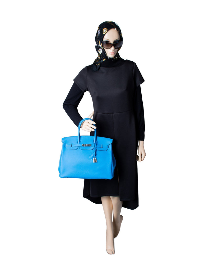 Hermès Birkin 35 Bleu Pale Clemence Leather Bag GHW