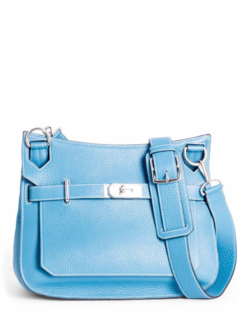 Hermès Hermes Bleu Glacier Jypsière 28 Shoulder bag Blue Leather ref.347221  - Joli Closet