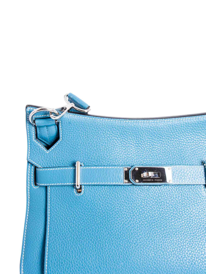 Hermès Hermes Bleu Glacier Jypsière 28 Shoulder bag Blue Leather ref.347221  - Joli Closet