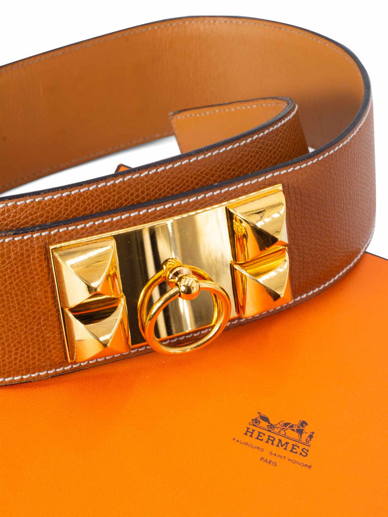Hermès Collier De Chien Belt 70 Epsom Gold Leather with Gold Hardware –  Luxury GoRound
