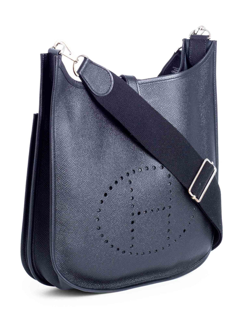 Authentic! Hermes Evelyne Brown Epsom Leather GM Handbag Purse
