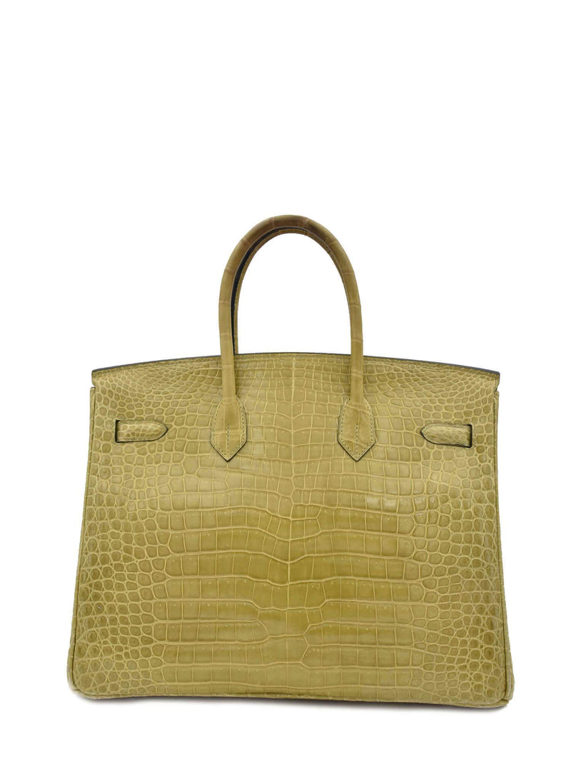 Hermes Birkin Bag Crocodile Leather Gold Hardware In Green