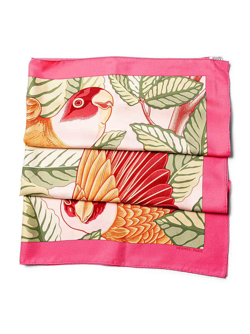 Hermes Les Perroquets Parrot 90cm Silk Twill Scarf