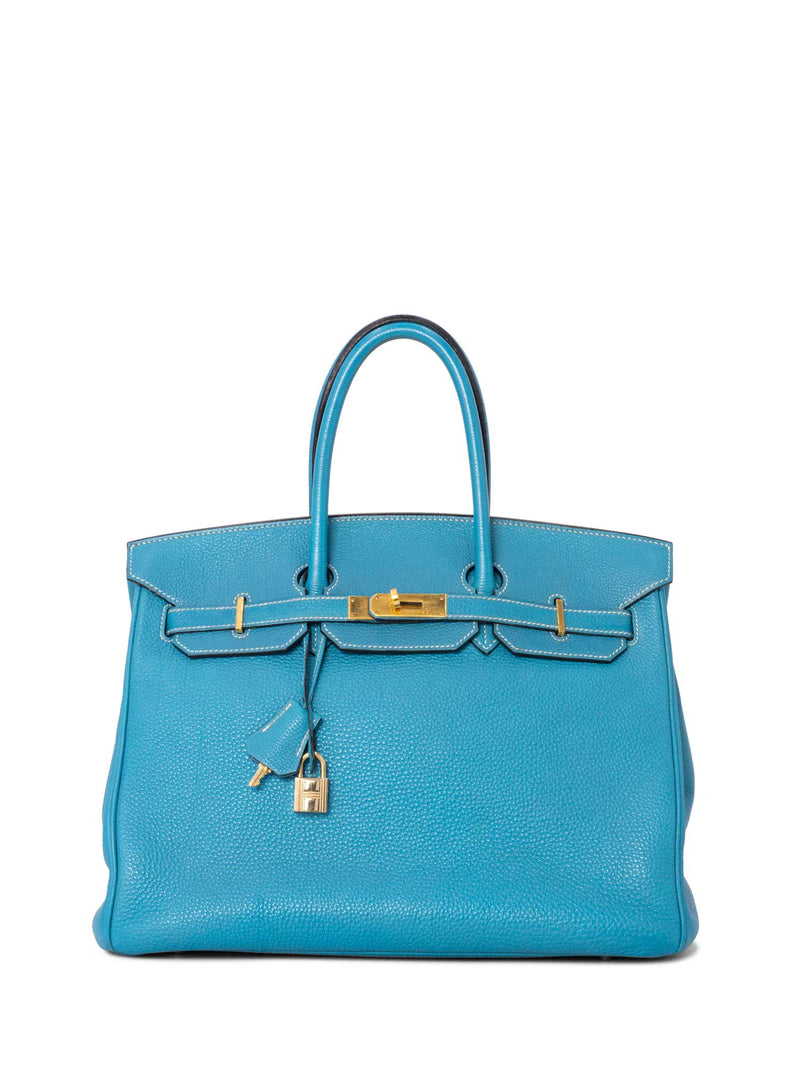 Hermes Togo Leather 35cm Birkin Bag Bleu Jean - Luxury In Reach