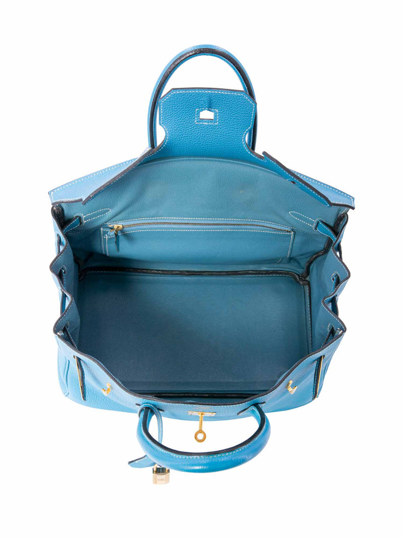 Hermes Birkin bag 35 Blue jean Togo leather Gold hardware