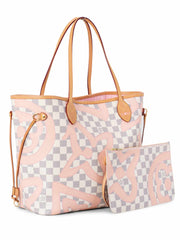 Louis Vuitton Damier Azur Neverfull MM N45295 Pink - Luxuryeasy