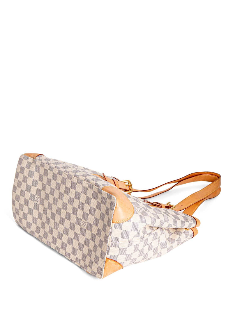 Auth Louis Vuitton Totally GM White Checkered Coated Canvas