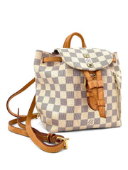 Louis Vuitton, Bags, Louis Vuitton Damier Azur Sperone Backpack Cream  Blue Top Handle
