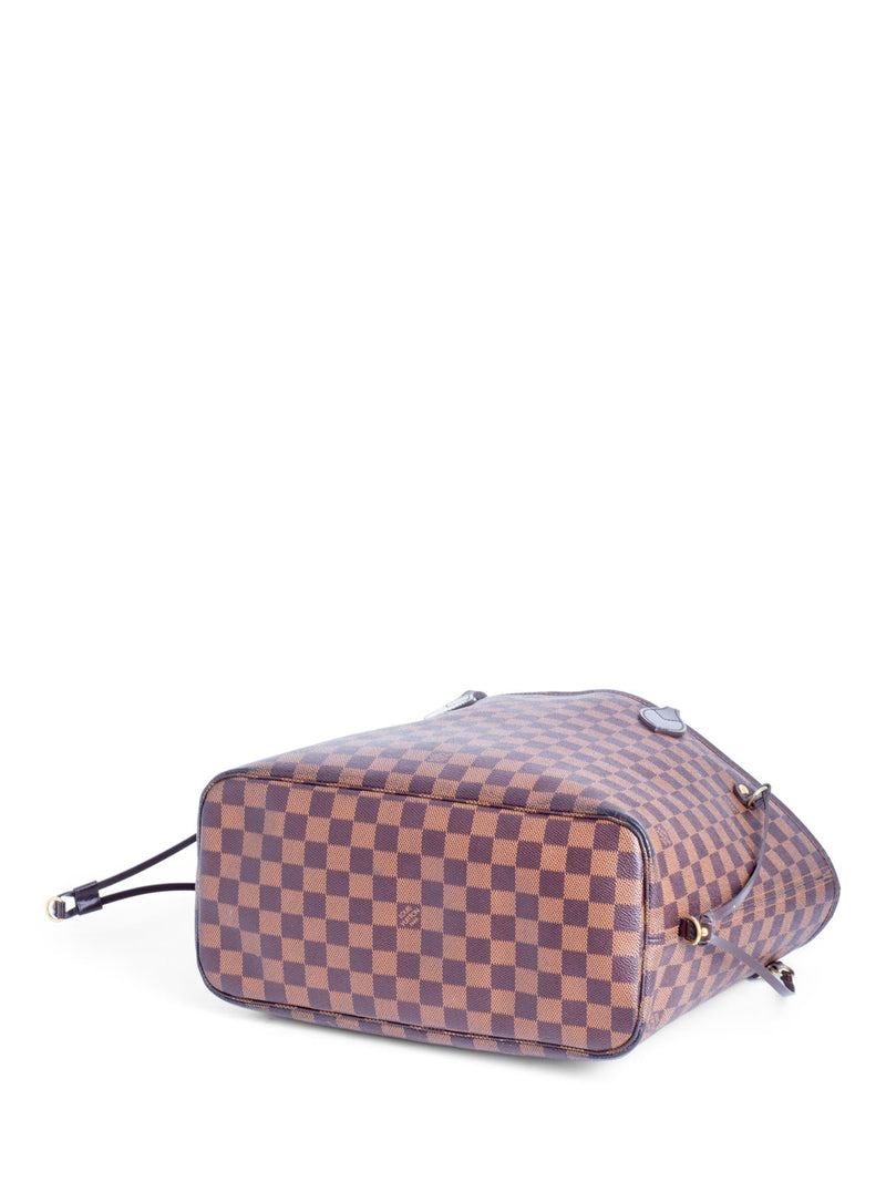 LOUIS VUITTON BROWN DAMIER EBENE NEVERFULL TOTE BAG WITH RED INTERIOR  SOLD ❌❌