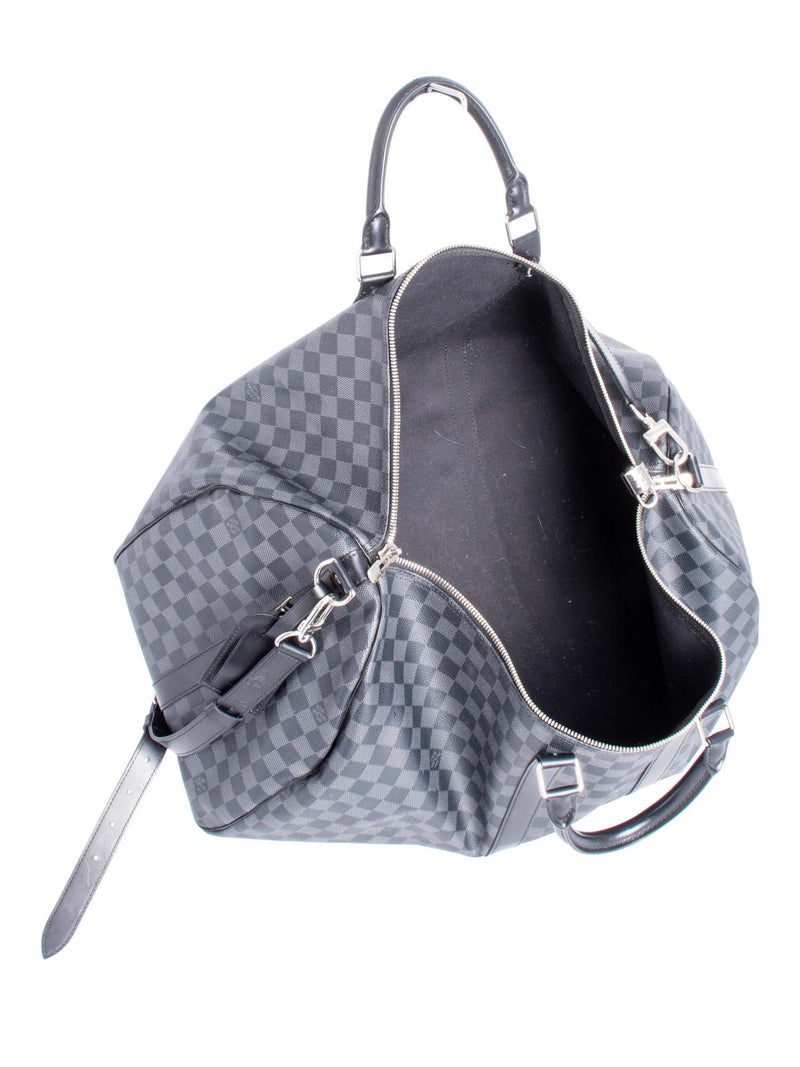 Louis Vuitton Keepall 55 Damier Graphite Black Leather Bag – Bagaholic