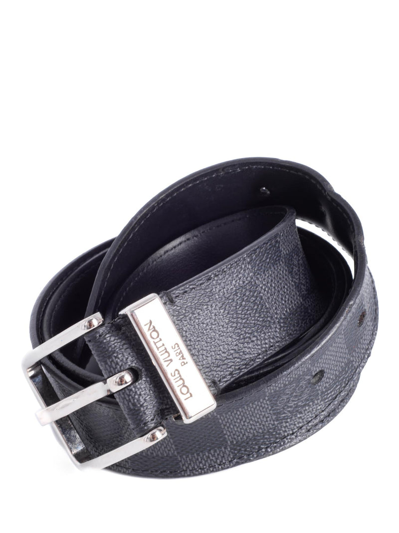louis vuitton belt black with silver buckle