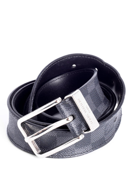 Louis Vuitton Damier Buckle Belt Damier Graphite Nylon Medium Gray 156356324
