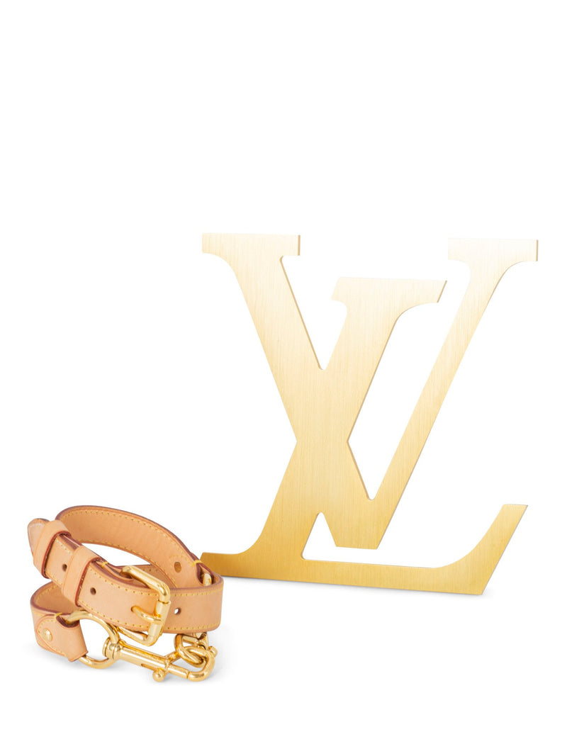 Louis Vuitton - Authenticated Initiales Belt - Cloth Beige for Women, Good Condition
