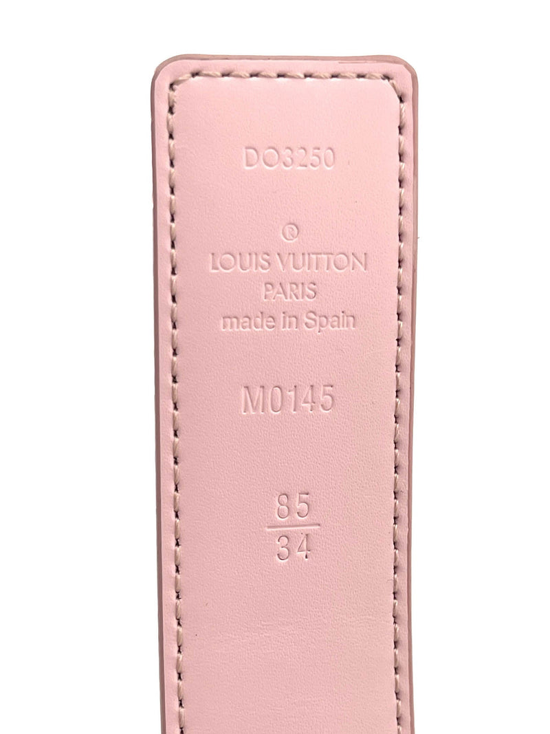 LOUIS VUITTON Damier Azur 30mm LV Initiales Reversible Belt 80 32 Pink  1250121