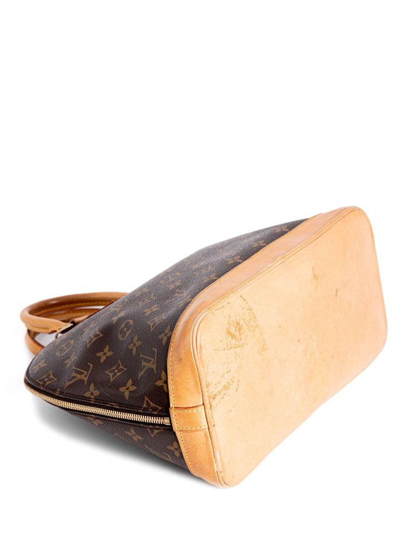 Louis Vuitton Alma MM Monogram Canvas Handbag Brown Leather ref.278477 -  Joli Closet