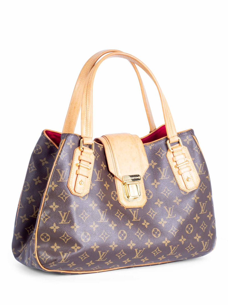 Woman with Black Louis Vuitton Bag with Golden Logo and Brown