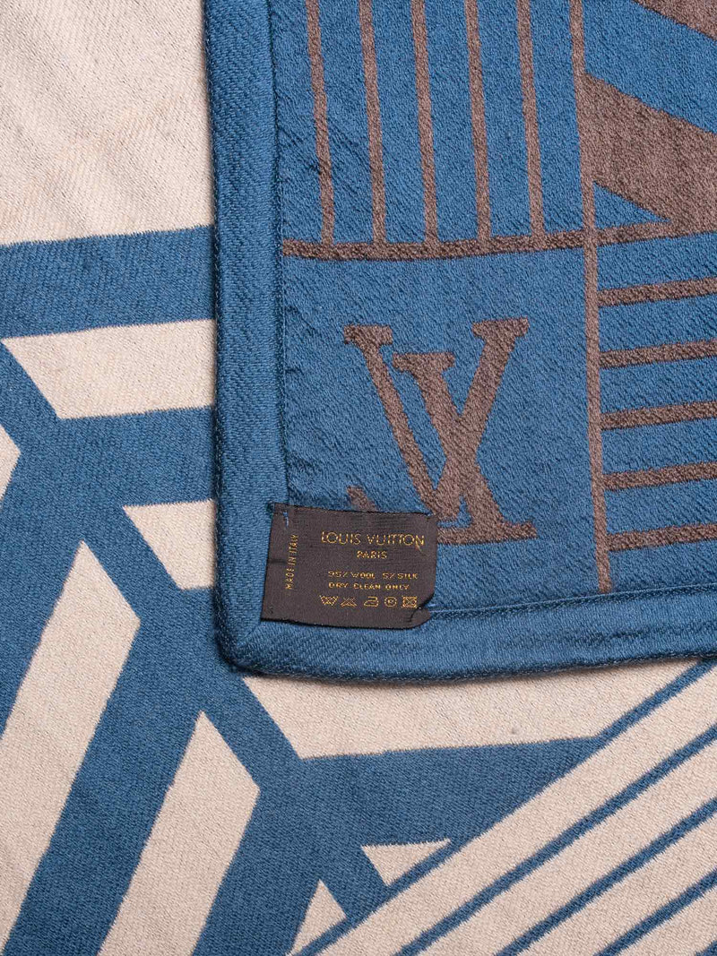 Louis Vuitton Blanket Karakoram Blue Color Wool Cashmere Made in United  Kingdom 
