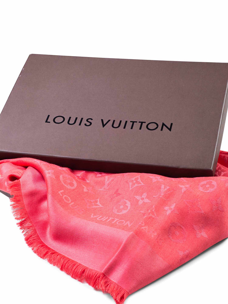 Louis Vuitton Pink Monogram Wool & Silk Classic Shawl Louis