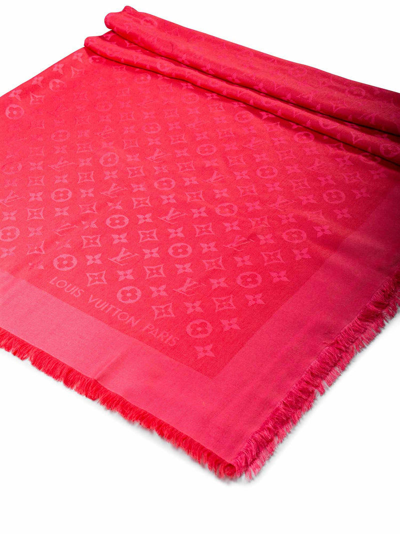 Louis Vuitton Pink Monogram Wool & Silk Classic Shawl Louis
