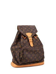 Montsouris vintage cloth backpack Louis Vuitton Brown in Cloth - 19218796