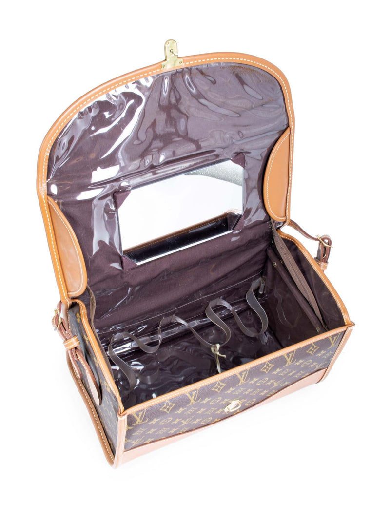 Louis Vuitton Monogram Trunk Hard Case Handbag Luggage Bag Brown