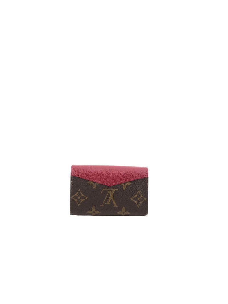 Louis Vuitton Womens Monogram Coated Canvas Sarah Envelope Snap Wallet Brown