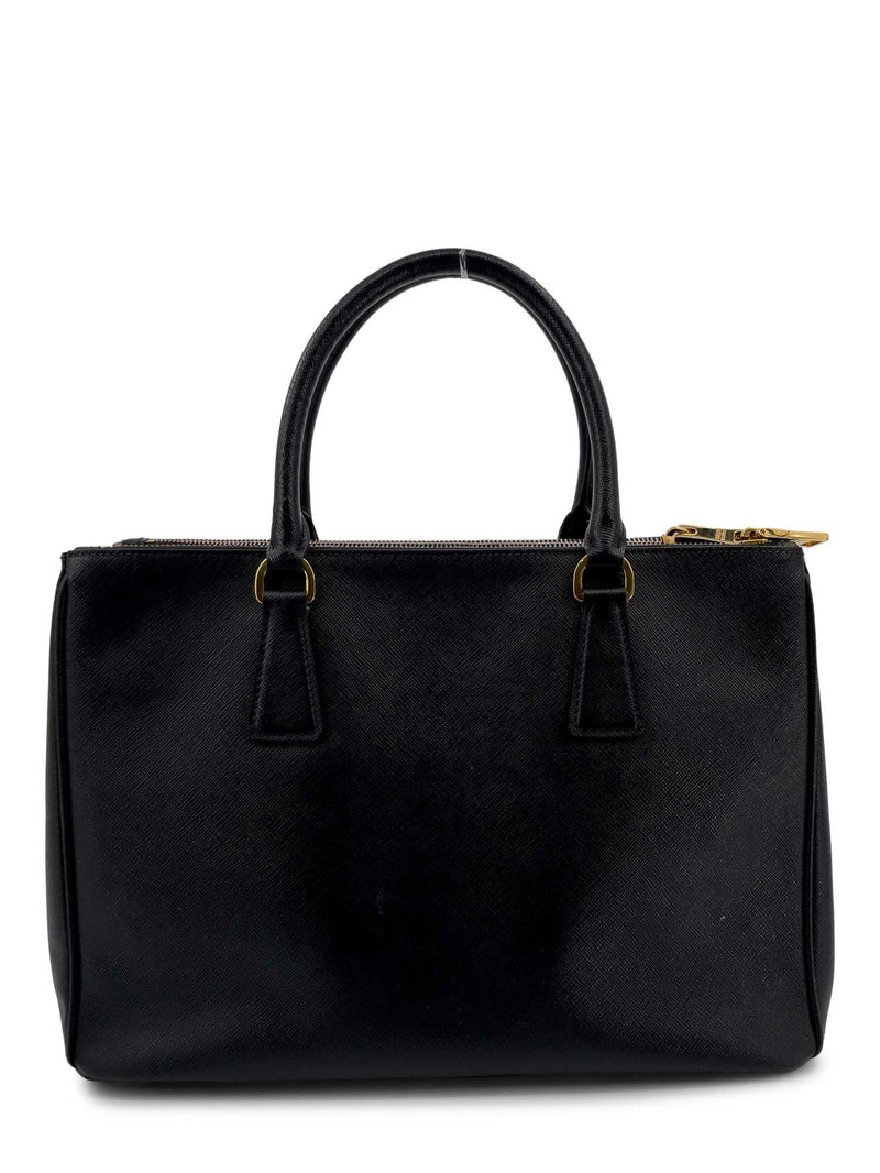 Prada Vintage - Leather Saffiano Galleria Handbag Bag - Gold