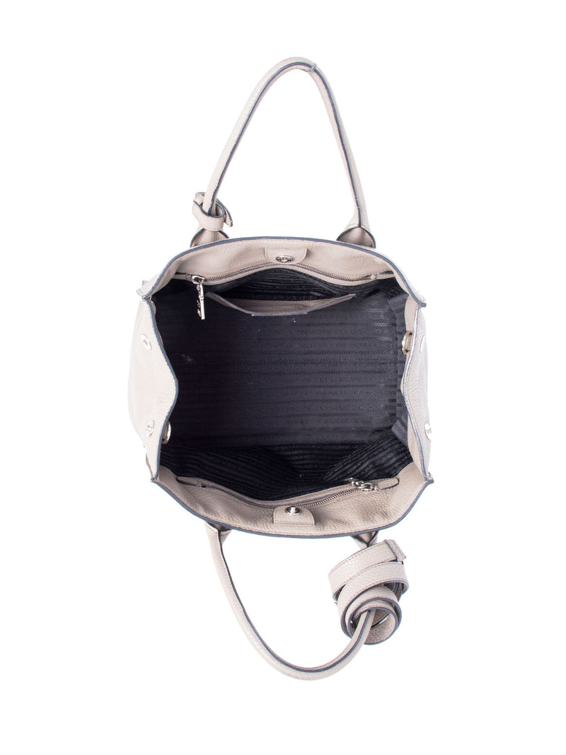 PRADA Lux Large Saffiano Leather Tote Shoulder Bag Light Taupe