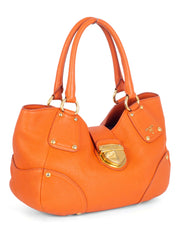 Leather clutch bag Prada Orange in Leather - 13380828