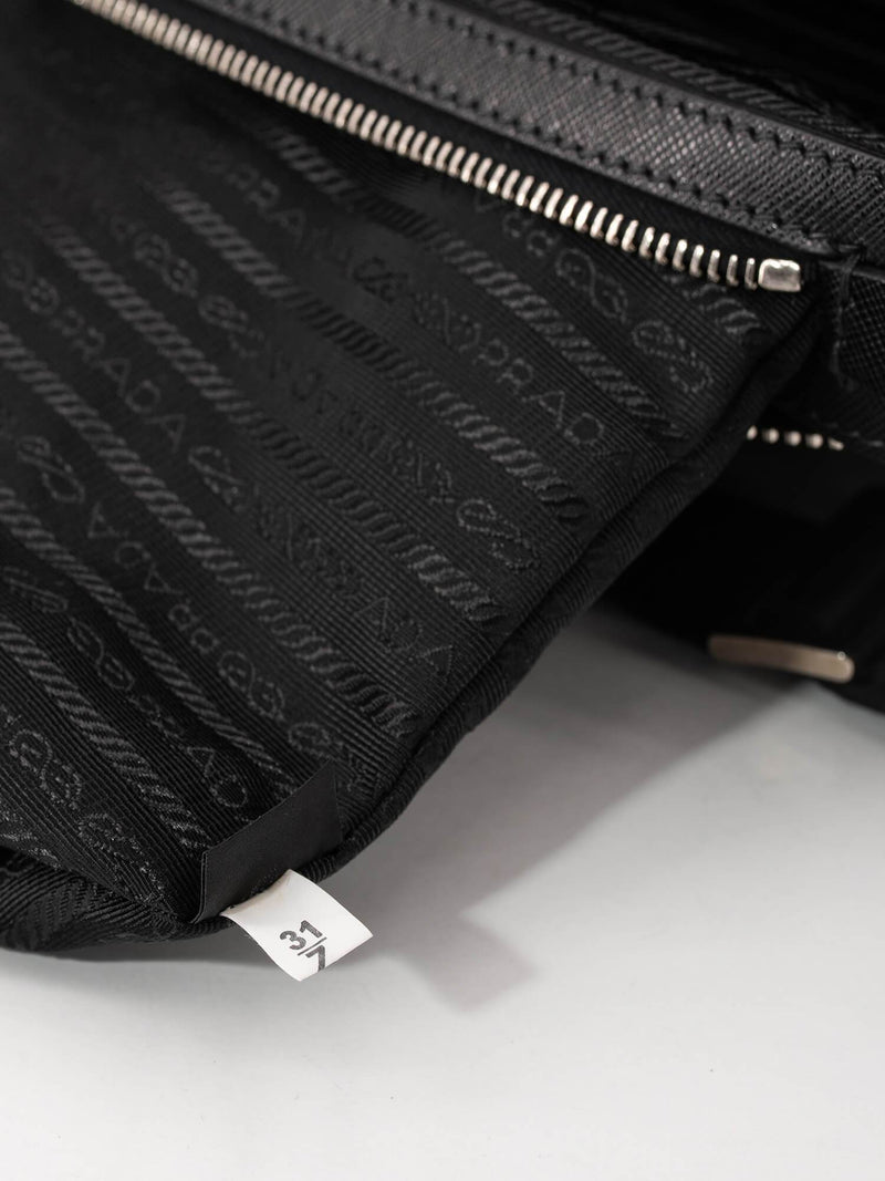 Prada Travel/Duffle/Duffel Bag made of Black Saffiano Leather and Nylon