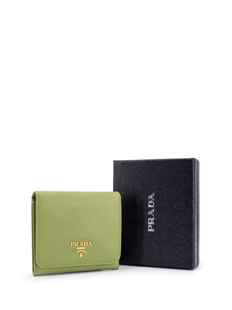 Leather wallet Prada Green in Leather - 35855568
