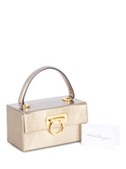 Auth. New Salvatore Ferragamo Gancini Leather Top Handle Mini Bag