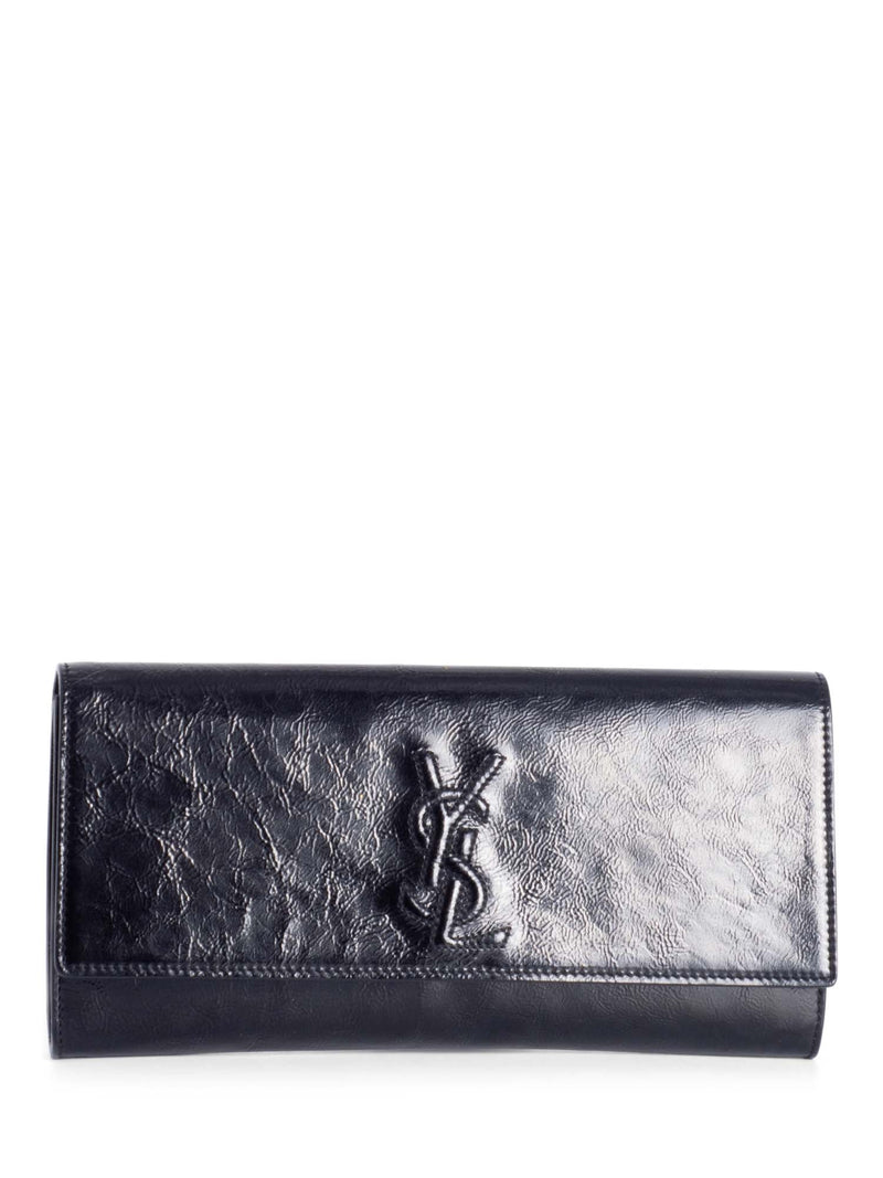 Belle de jour patent leather clutch bag Yves Saint Laurent Black